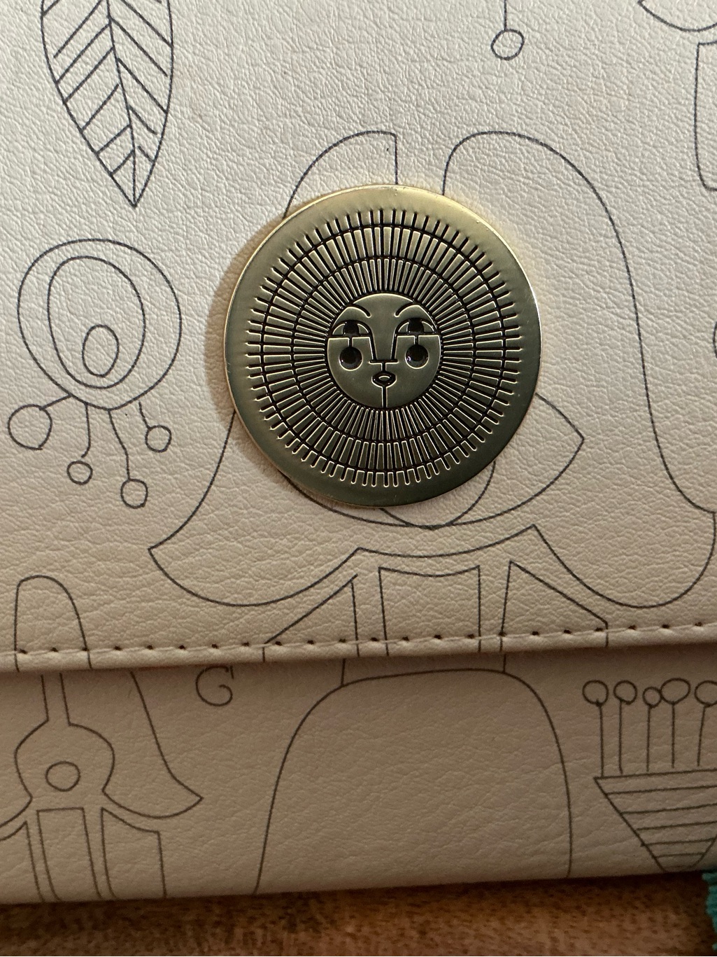 Jungalow By Justina Blakeney Wristlet Wallet Cream Sun Hamsa Print Tassel Strap — image 4 of 8